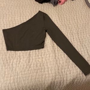 One sleeve black top